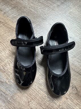 Freestyle Black Patent Leather Mary Jane Tap Shoes for Kids